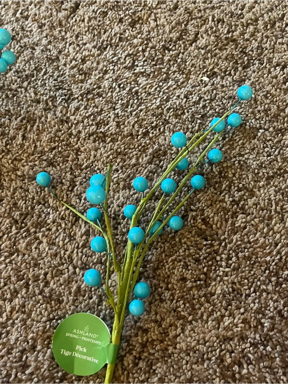 Ashland Teal Berry Spray Stems - Decorative Faux Floral Accents (14)